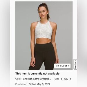 Free to Be High-Neck
Longline Bra Wild
Cheetah Camo Antique White Multi
Size 6